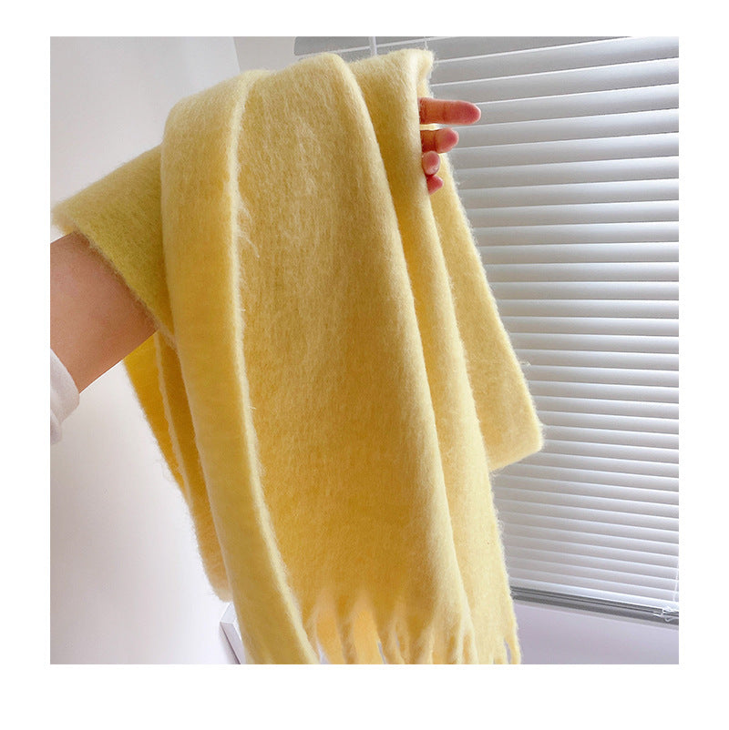 Cachecol Lã de Caxemira Liso - Amarelo
