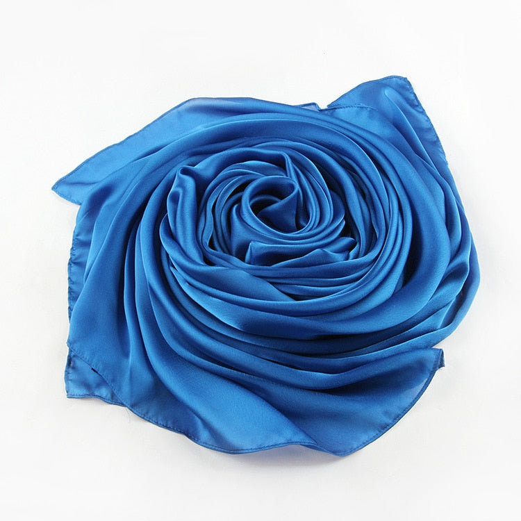 Echarpe Toque de Seda Lisa 180x90cm - Azul Celeste