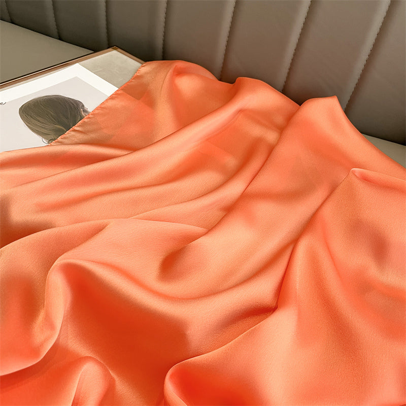 Echarpe Toque de Seda Lisa 180x90cm - Laranja Claro