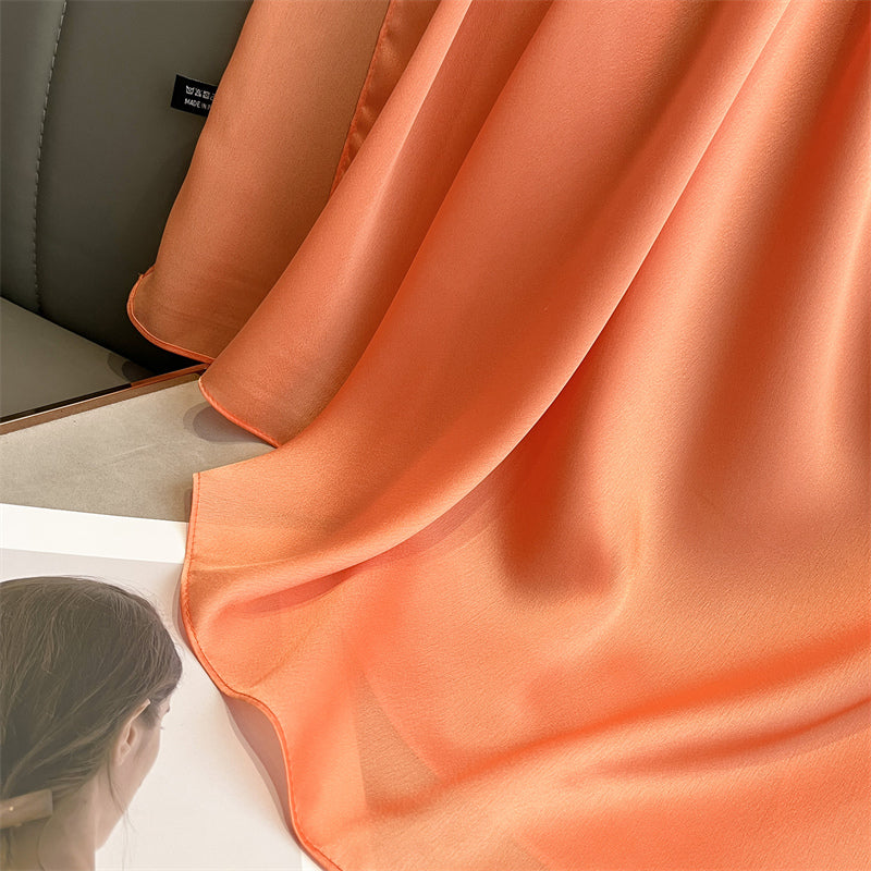 Echarpe Toque de Seda Lisa 180x90cm - Laranja Claro