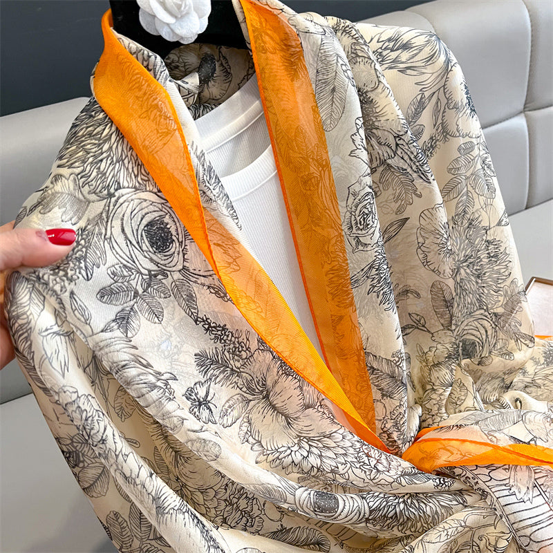 Echarpe Toque de Seda Roma 180x135cm - Estilo 54