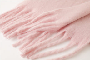 Cachecol Lã de Caxemira Liso - Rosa Bebê
