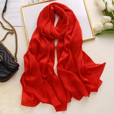 Echarpe Toque de Seda Lisa 180x90cm - Vermelho Vibrante