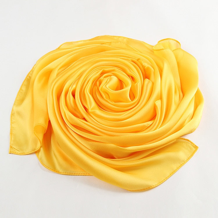 Echarpe Toque de Seda Lisa 180x90cm - Amarela