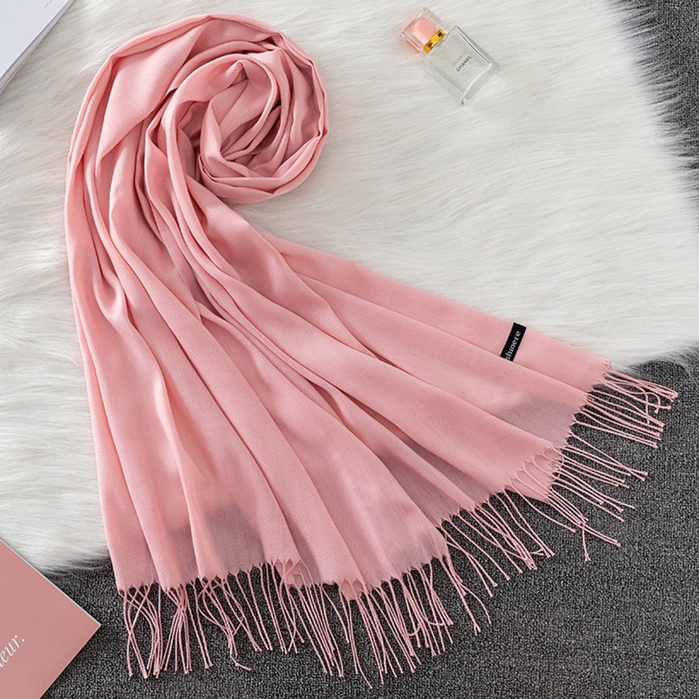 Pashmina Lisa 175x70cm - Rosa Bebê