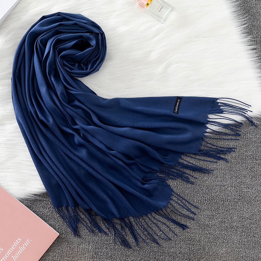 Pashmina Lisa 175x70cm - Azul Marinho