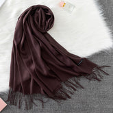 Pashmina Lisa 175x70cm - Marrom Escuro