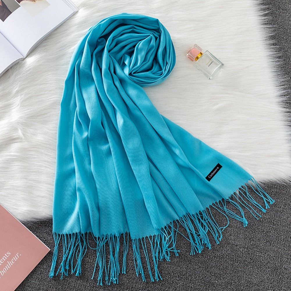Pashmina Lisa 175x70cm - Azul Capri