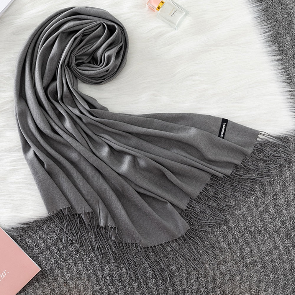 Pashmina Lisa 175x70cm - Cinza Escuro