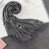 Pashmina Lisa 175x70cm - Cinza Escuro