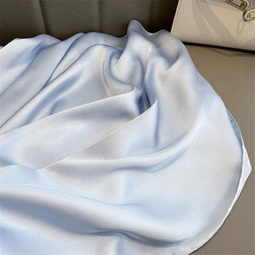 Echarpe Toque de Seda Lisa 180x90cm - Azul Gelo