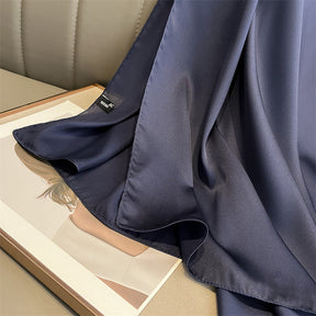 Echarpe Toque de Seda Lisa 180x90cm - Azul Escuro