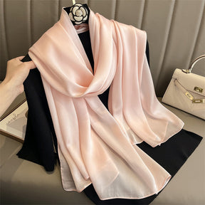 Echarpe Toque de Seda Lisa 180x90cm - Rosa Bebê